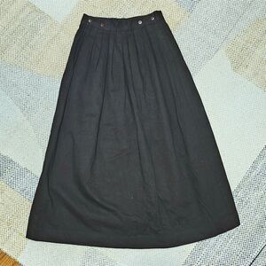 80s Vintage American Eagle Black Midi 100% Cotton Skirt, 12